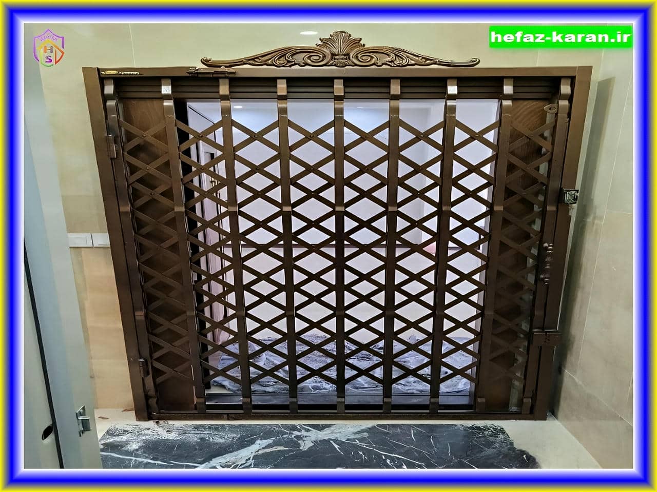 درب آکاردئونی مدل ۵ ردیف لوزی