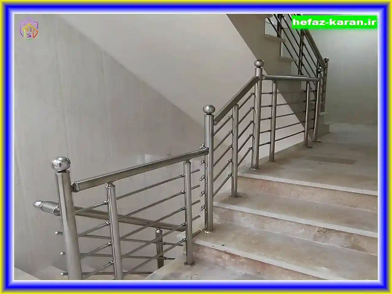 نرده استیل در راه پله