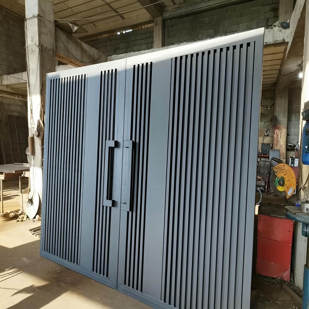 کارخانه تولید درب حیاط ویلایی با رنگ پودری