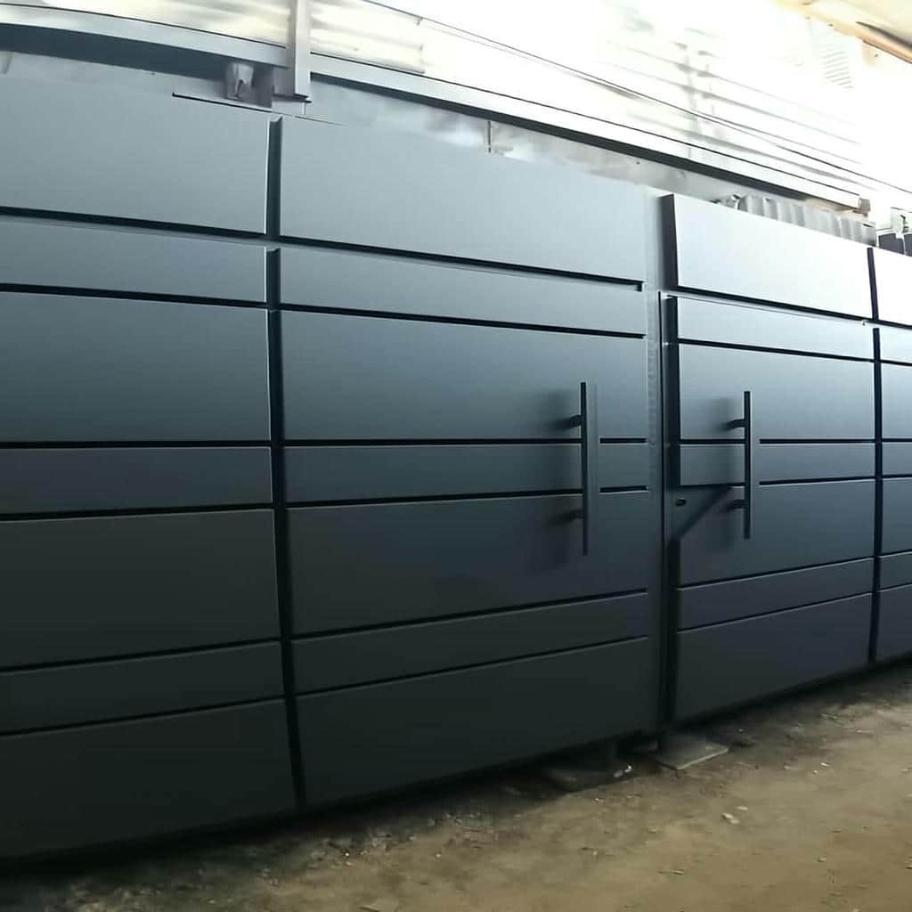 کارخانه طراحی درب مدرن کیت کت افقی فلزی