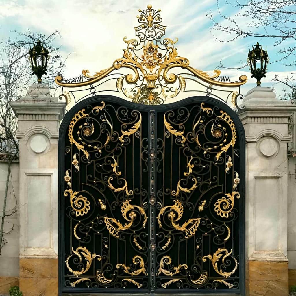 نصب درب فرفورژه ویلایی فلزی ساده در استان گیلان