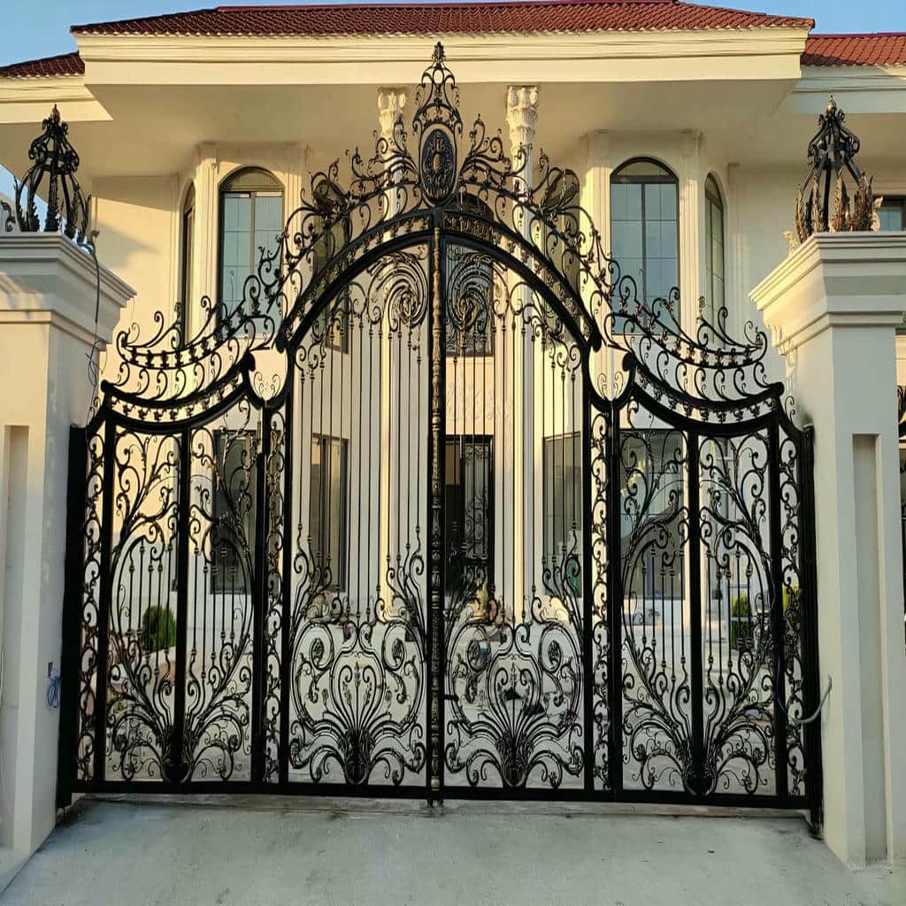 خرید درب فرفورژه حیاط ویلایی پروفیل سنگین در گرگان