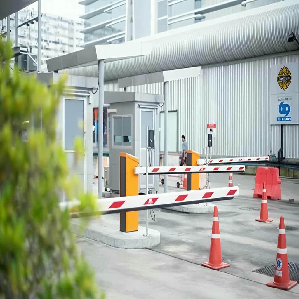 اجرای راهبند بازویی ورودی مجتمع با پایه مقاوم و موتور مناسب