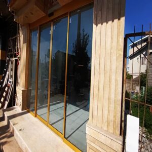 13 نمونه درب اتوماتیک شیشه ای فریم دار آلومینیوم