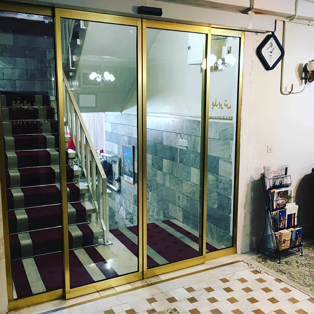 درب اتوماتیک شیشه ای بانک کنترل ورود تلسکوپی برای دهانه محدود
