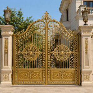 12 نمونه درب ویلایی مشکی طلایی ورودی لوکس