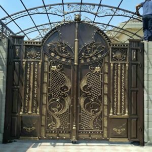 8 طرح درب حیاط نمای آجری