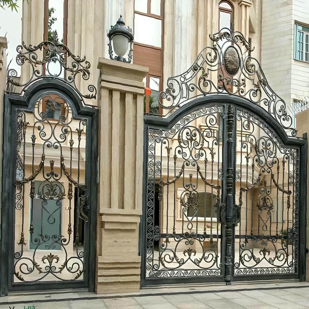 سفارش درب حیاط ویلایی قوسی دو لنگه با قوس متقارن