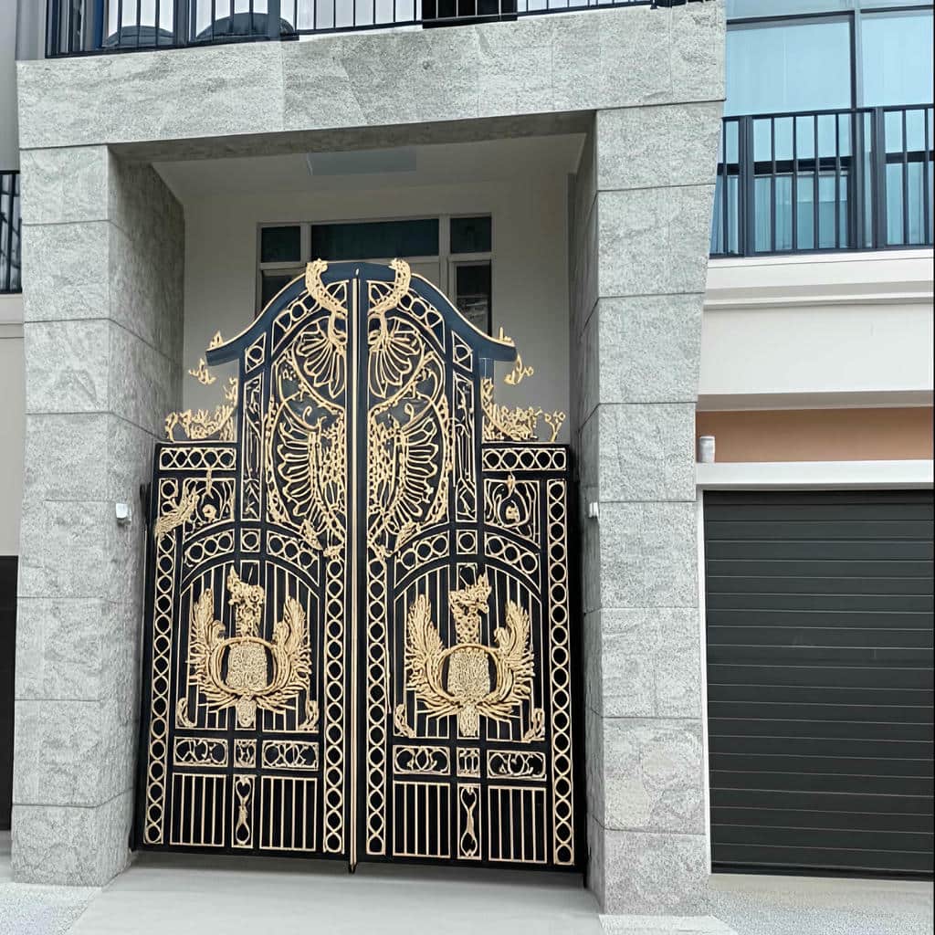 درب حیاط ورودی جنوبی تمام‌ورق با سطح بادگیر کنترل‌شده