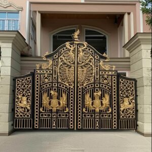 7 مدل درب آهنی کلاسیک کتیبه دار