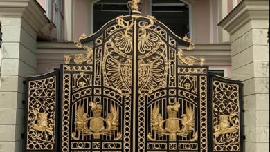 7 مدل درب آهنی کلاسیک کتیبه دار