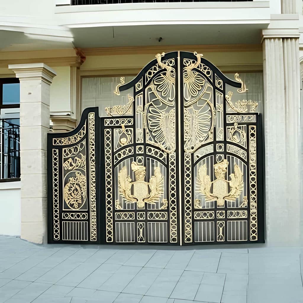 درب پارکینگ کلاسیک کتیبه دار گلنردهای با ساختار مقاوم