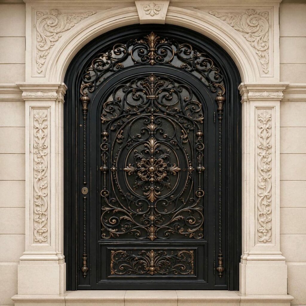 ساخت درب حیاط آهنی نفررو مدرن با پروفیل تقویت‌شده