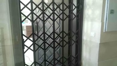 حفاظ ضربدری آکاردئونی فلزی ورودی ساختمان