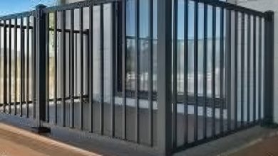 نرده پله آپارتمان فلزی مدرن