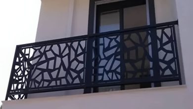 نرده تراس ساختمان مسکونی مدرن