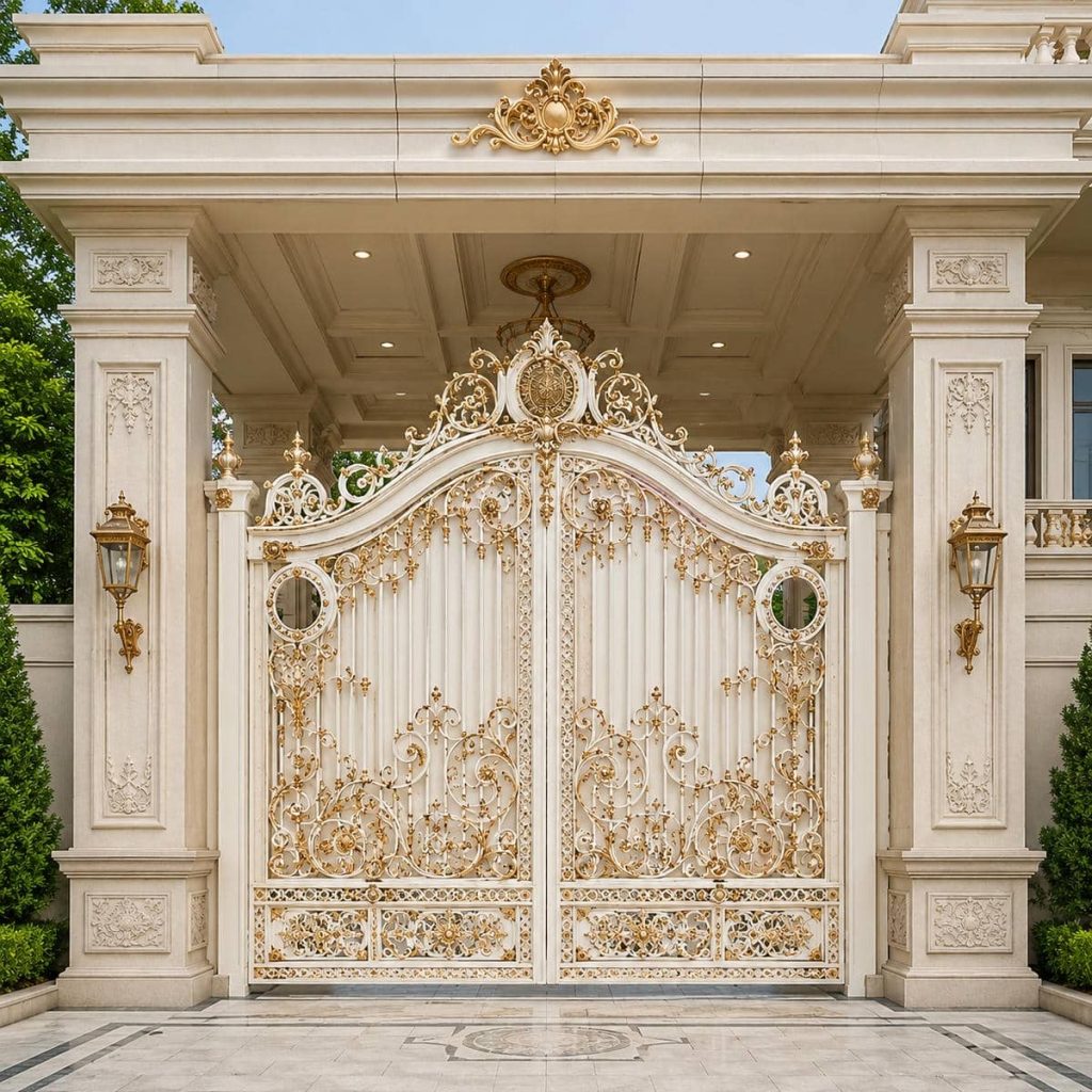 درب حیاط ساختمان مدرن