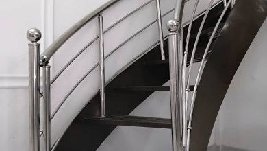 نرده استیل راه پله مدرن