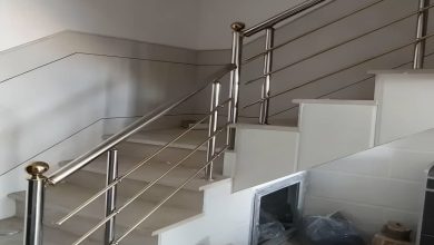 نرده استیل راه پله براق