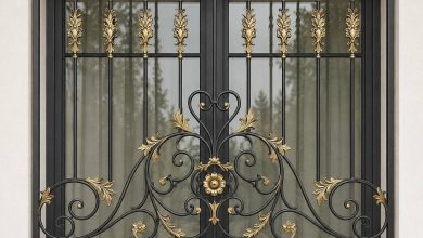 حفاظ پنجره فرفورژه آهنی با طرح کلاسیک