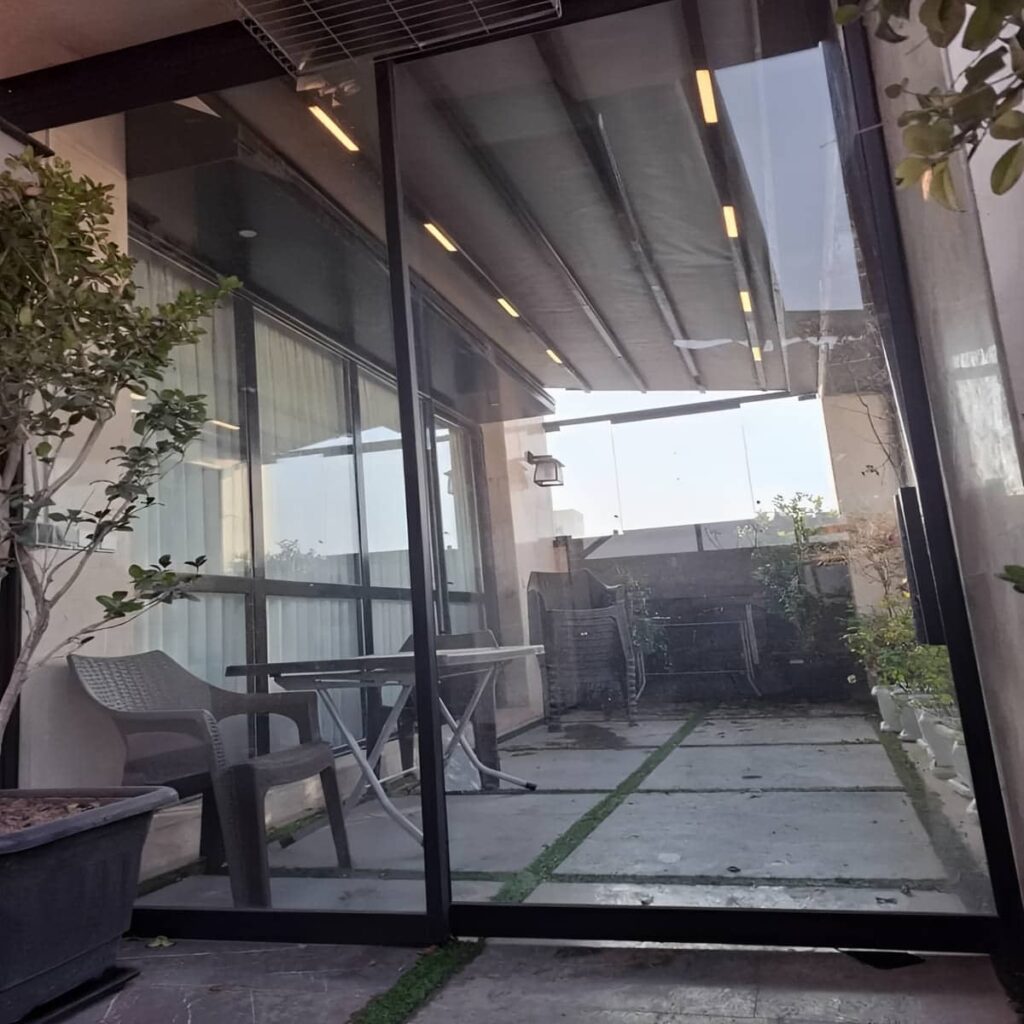 سایبان برقی اردبیل سازه بازویی سفارشی