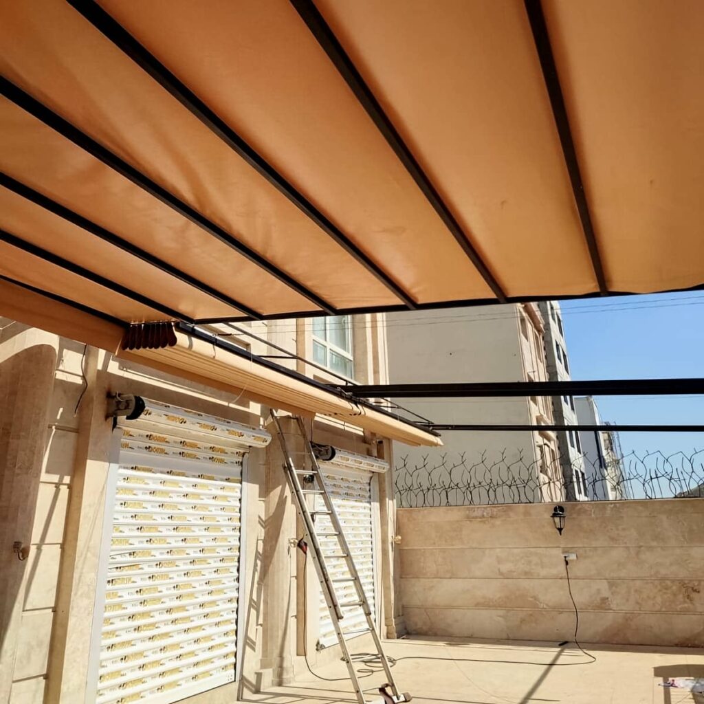 مقایسه پارچه شیری با نمای سنگی بخش پذیرش