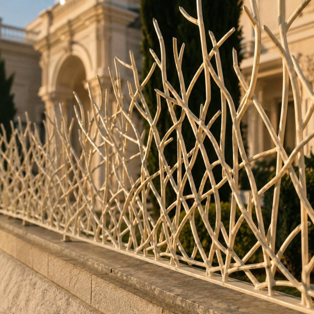 نرده حفاظ دیوار ویلایی با رنگ کوره‌ای