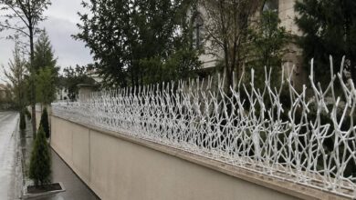 حفاظ دیوار شاخ گوزنی بوشهر نمای فلزی مشکی