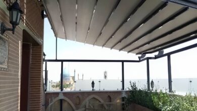 سایبان برقی سمنان با پوشش متحرک بازویی
